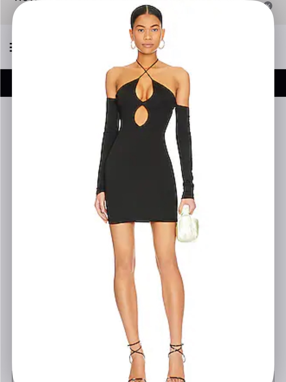 superdown Black Off-Shoulder Crisscross Keyhole Mini Dress